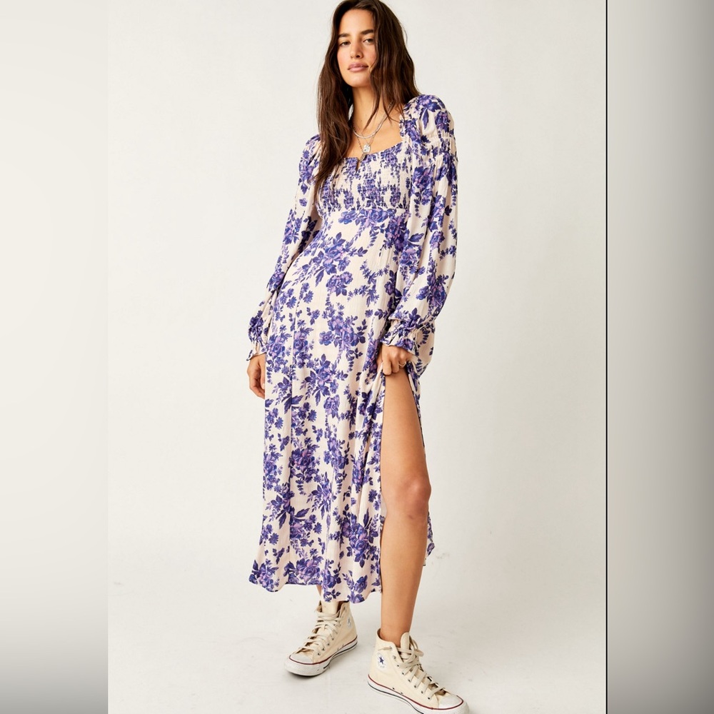 Free People Jaymes Midi Dress- Iris Combo